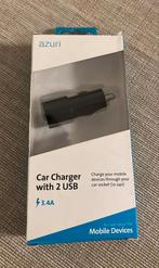 Azuri autolader 2x USB – nieuw in verpakking, Ophalen of Verzenden, Nieuw