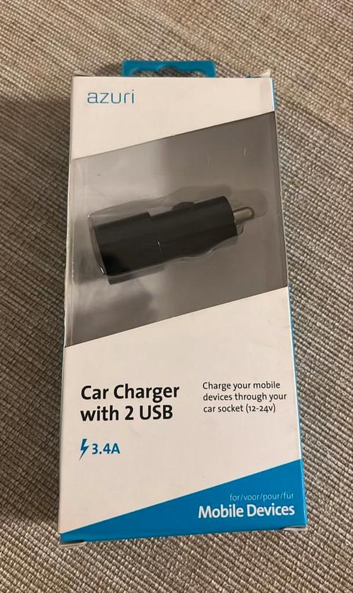 Azuri autolader 2x USB – nieuw in verpakking, Auto diversen, Carkits, Nieuw, Ophalen of Verzenden