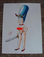 Marge Simpson 2 - Key & Chy originele kleur marker tekening, Antiquités & Art, Art | Dessins & Photographie, Envoi