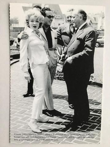 carte postale Marlène Dietrich à Knocke 1963 avec LIVRAISON  disponible aux enchères