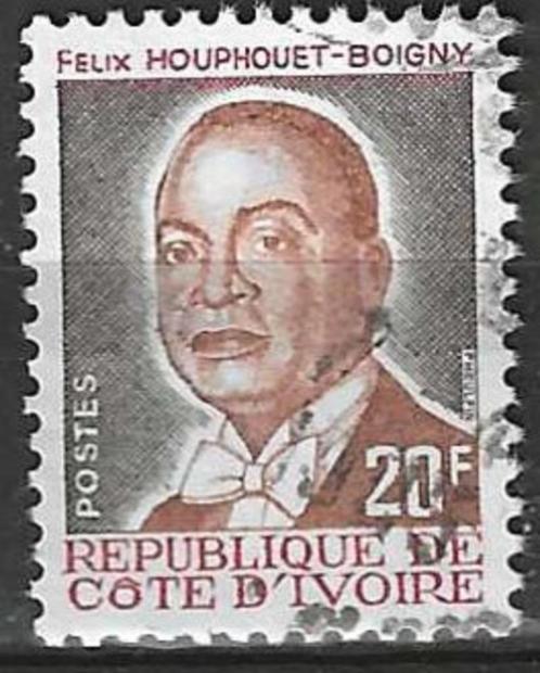 Ivoorkust 1986 - Yvert 748 - Felix Houphouet-Boigny (ST), Timbres & Monnaies, Timbres | Afrique, Affranchi, Envoi