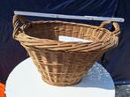 Oude rieten mand met hengsels, Gebruikt, Mand, Rond, Ophalen of Verzenden
