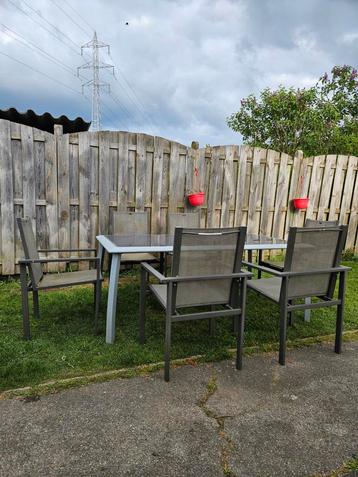 Tuinset aluminium gebruikt 1 +6 i goede staat  beschikbaar voor biedingen