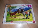 Puzzel Grooming time (Girls & horse) - 99 stukken, Ophalen of Verzenden, Meer dan 50 stukjes, Zo goed als nieuw