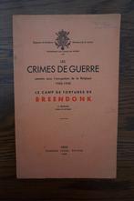 Crimes de Guerre Breendonk - 1949, Livres, Enlèvement ou Envoi, Deuxième Guerre mondiale