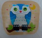 houten puzzel uil 2 - 3 jaar 8 stukjes, Gebruikt, Ophalen of Verzenden, Van hout, Minder dan 10 stukjes
