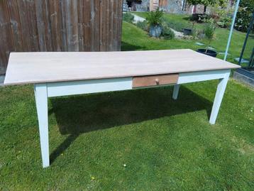 Boerderijtafel, Huis en Inrichting, Tafels | Eettafels, Ophalen, Gebruikt, Eikenhout, 200 cm of meer