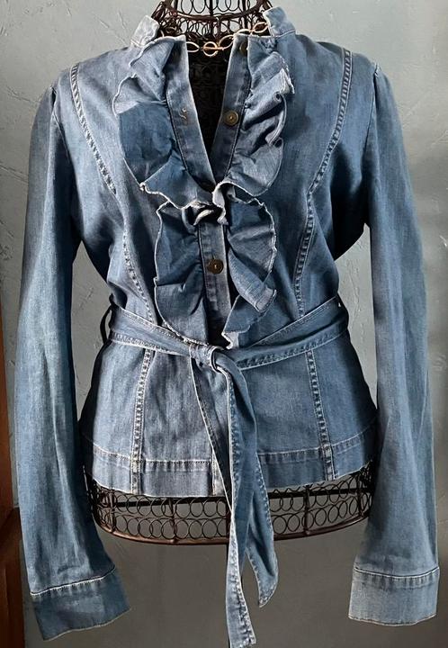 Caroline Biss (40/42) prachtige jeans bloes, Kleding | Dames, Blouses en Tunieken, Zo goed als nieuw, Maat 38/40 (M), Blauw, Ophalen of Verzenden