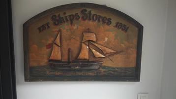 Authentiek nautisch wandbord beschikbaar voor biedingen