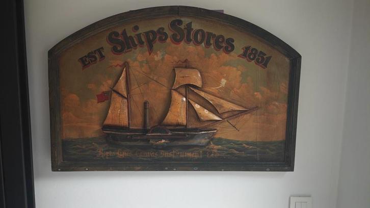 Authentiek nautisch wandbord, Antiek en Kunst, Antiek | Wandborden en Tegels, Ophalen of Verzenden