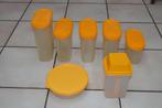 TUPPERWARE Set ovale dozen van Gagn-e-Space + gele schalen, Huis en Inrichting, Keuken | Tupperware, Ophalen of Verzenden, Gebruikt