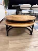 Salontafel Half Moon Ø80cm - metaal - naturel & zwart, Huis en Inrichting, Tafels | Salontafels, Ophalen, Zo goed als nieuw, Metaal