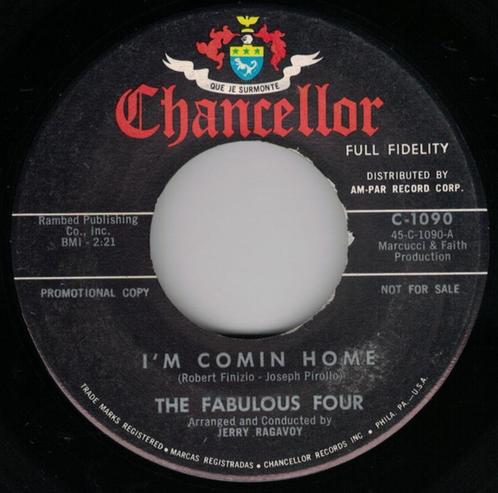 The Fabulous Four ‎– I'm Comin' Home " Popcorn ", CD & DVD, Vinyles Singles, Utilisé, Single, R&B et Soul, 7 pouces, Enlèvement ou Envoi
