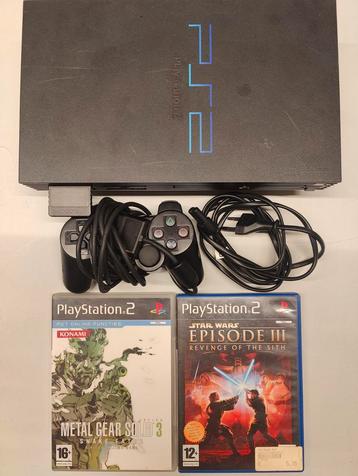 PS2 fat met controller en 2 games. beschikbaar voor biedingen