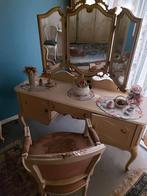 Vintage antieke schmink tafel met stoel, Comme neuf, Bois, Enlèvement ou Envoi