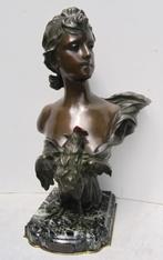 Buste en bronze Art Nouveau A. Nelson vers 1900 ; 65 cm, Antiquités & Art, Art | Sculptures & Bois, Enlèvement