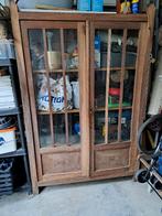 Vitrine Armoire en bois brut très lourd, Comme neuf, Enlèvement ou Envoi