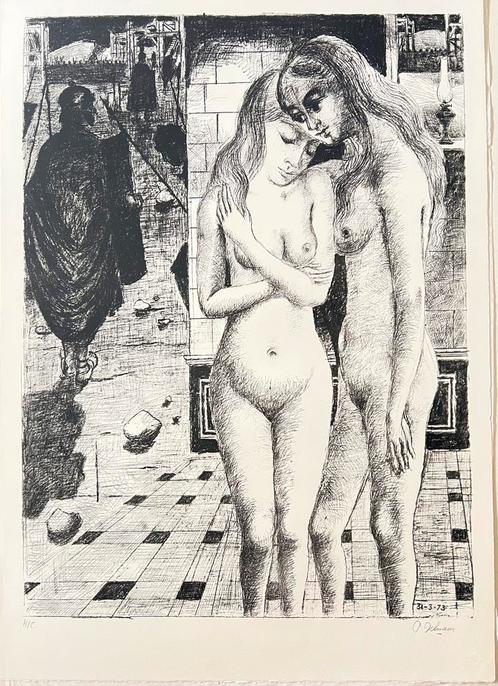 Delvaux Paul Les captives, Antiek en Kunst, Kunst | Litho's en Zeefdrukken, Ophalen of Verzenden