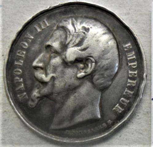 Keizerspenning Napoleon III 9,50 gr 32,5 mm H.Ponscarme, Postzegels en Munten, Penningen en Medailles, Zilver, Ophalen of Verzenden