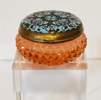 Glas potje met emaille deksel, Napoleon III stijl., Ophalen of Verzenden
