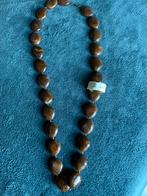 Halssnoer kleur bruin, Bijoux, Sacs & Beauté, Colliers, Enlèvement, Comme neuf, Brun