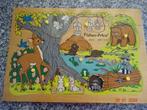 vintage Fisher Price houten puzzel / dieren van het bos, Kinderen en Baby's, Ophalen of Verzenden, Gebruikt