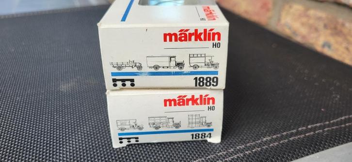 marklin H0 1884 + 1889 supermooie metalen oldtimer auto's, Hobby en Vrije tijd, Modeltreinen | H0, Nieuw, Märklin, Ophalen of Verzenden