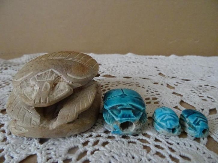 Pierre sceau scarabée Égypte statue amulette scarabée 1970, Antiquités & Art, Curiosités & Brocante, Enlèvement ou Envoi