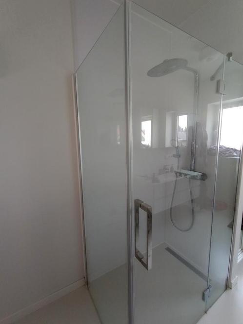 Regendouche (Grohe) en 2 glazen wanden (Van Marcke), Huis en Inrichting, Badkamer | Complete badkamers, Gebruikt, Ophalen