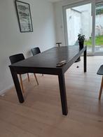 Ikea grote uitschuifbare eettafel van zwart eikenhout, Huis en Inrichting, Eikenhout, Ophalen