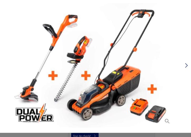 Accu grasmaaier/heggeschaar/trimmer+2 x accu, Tuin en Terras, Grasmaaiers, Nieuw, Accu-grasmaaier, 30 t/m 39 cm, Cirkelmaaier