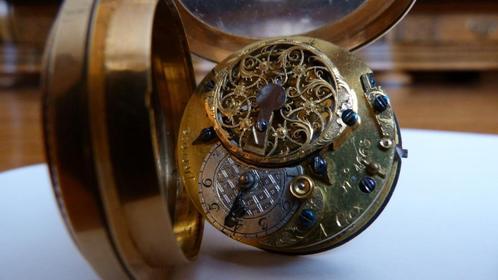 Montre à gousset en or de 1750 signée Decroze, Handtassen en Accessoires, Horloges | Antiek, Zakhorloge, Overige merken, Goud