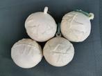 lot van 4 witte kerstballen 9cm - met vogel reliêf, Gebruikt, Ophalen of Verzenden