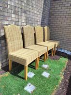 Set van 4 rieten rotan stoelen, Huis en Inrichting, Stoelen, Ophalen, Overige kleuren, Riet of Rotan, Zo goed als nieuw
