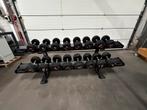 Vaste Rubberen Dumbells 12,5kg t/m 30kg + Matrix Opbergrek, Ophalen, Gebruikt, Dumbbell