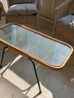 Vintage rotan tafel, Huis en Inrichting, Tafels | Salontafels, Ophalen, Zo goed als nieuw, Glas