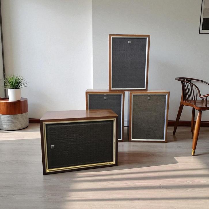 Set van 4 vintage luidsprekers : niet getest, Audio, Tv en Foto, Luidsprekerboxen, Ophalen of Verzenden