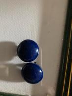 Paar grote blauwe oorbellen retro, Ophalen of Verzenden, Zo goed als nieuw