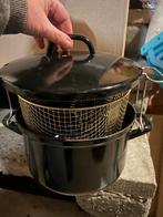 Potten zinken fritpot en grote pan, Ophalen, Zo goed als nieuw, Gietijzer, Kookpan of Snelkookpan
