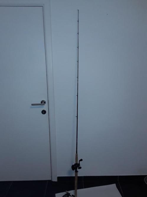 1 delig baitcaster hengel rozenmijer met 2 rails molens, Watersport en Boten, Hengelsport | Roofvissen, Nieuw, Complete set, Ophalen