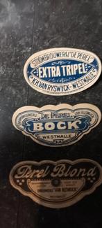 3 oude etiketten stoombr. DE PEREL VAN RIJSWIJK WESTMALLE, Verzamelen, Ophalen of Verzenden, Zo goed als nieuw