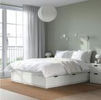 NORDLI Bedframe met opberglades, wit, 160x200 cm, Ophalen, Wit, Tweepersoons, Zo goed als nieuw