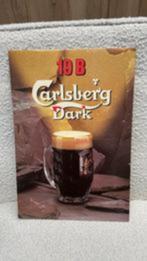 Vintage reclmameplaat Carlsberg dark, Collections, Marques & Objets publicitaires, Enlèvement ou Envoi, Utilisé, Panneau publicitaire