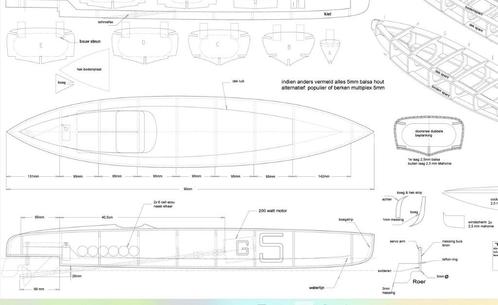 Bouwplan Houten Klassieke speedboot, Hobby en Vrije tijd, Modelbouw | Boten en Schepen, Nieuw, Verzenden