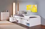 Eenpersoons bed 90 x 200 cm voor logeerkamer of kinderkamer, 90 cm, Eenpersoons, Verzenden, Wit