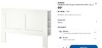 Hoofdbord, Huis en Inrichting, Slaapkamer | Bedden, Ophalen, Wit, Tweepersoons, 140 cm
