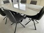 marmeren tafel 200 x 120 cm + 6 stoelen, Ophalen, Overige materialen, Gebruikt, 100 tot 150 cm