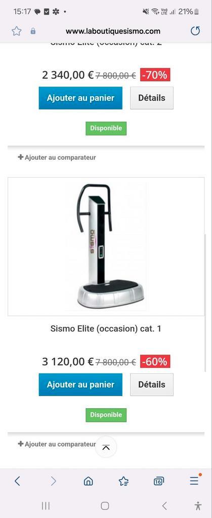 Plateforme vibrante professionnelle Sismo, Sport en Fitness, Fitnessapparatuur, Zo goed als nieuw, Ophalen