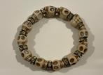 Ecru armband met skulls en strass, Ophalen of Verzenden, Zo goed als nieuw, Beige, Met strass
