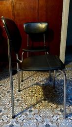 Ensemble de 2 chaises de cuisine en cuir (artificiel) noir, Deux, Enlèvement, Utilisé, Autres matériaux